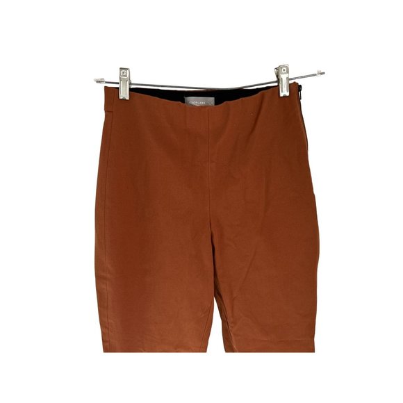 EVERLANE Size 4 Pants Cotton Brown Brick Color Zipper Tapered Leg - Picture 5 of 10